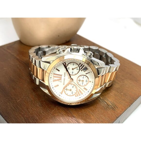 Michael Kors Women\'s Watch MK7258 Quartz Chronograph Rose Gold Silver 36mm main image 4
